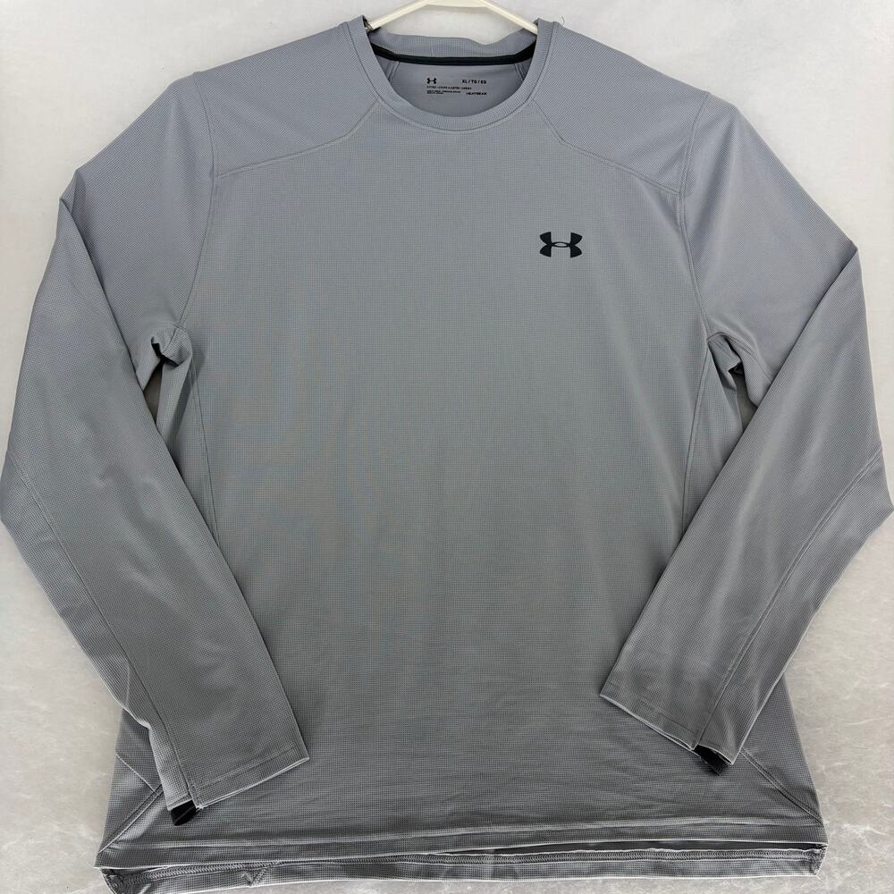 Under Armour HeatGear Men's Long Sleeve Shirt XL Gray Fitted Athletic